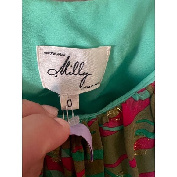 Milly gold, teal, and pink dress size 0 - Picture 3 of 4